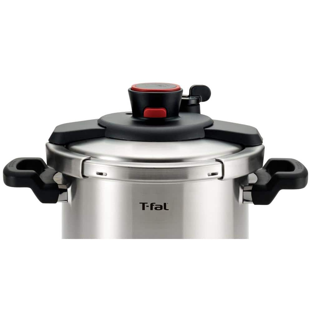 T-fal 6.3 qt. Clipso Stainless Steel Stove Top Pressure Cooker in Silver P4500734