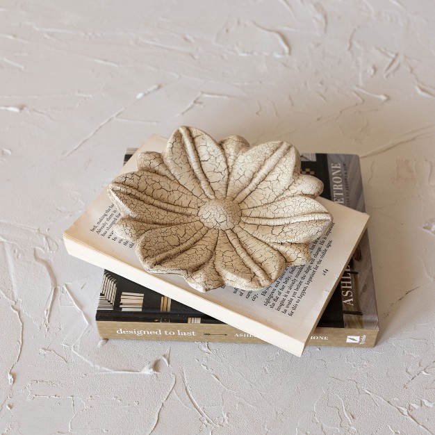 Flower Trinket Tray White Paper Mache By Foreside Home amp Garden