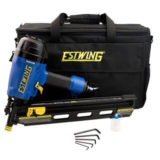 Estwing Pneumatic 21 Degree 3-12 in. Framing Nailer with Adjustable Metal Belt Hook 14 in. NPT Swivel Fitting and Bag EFR2190