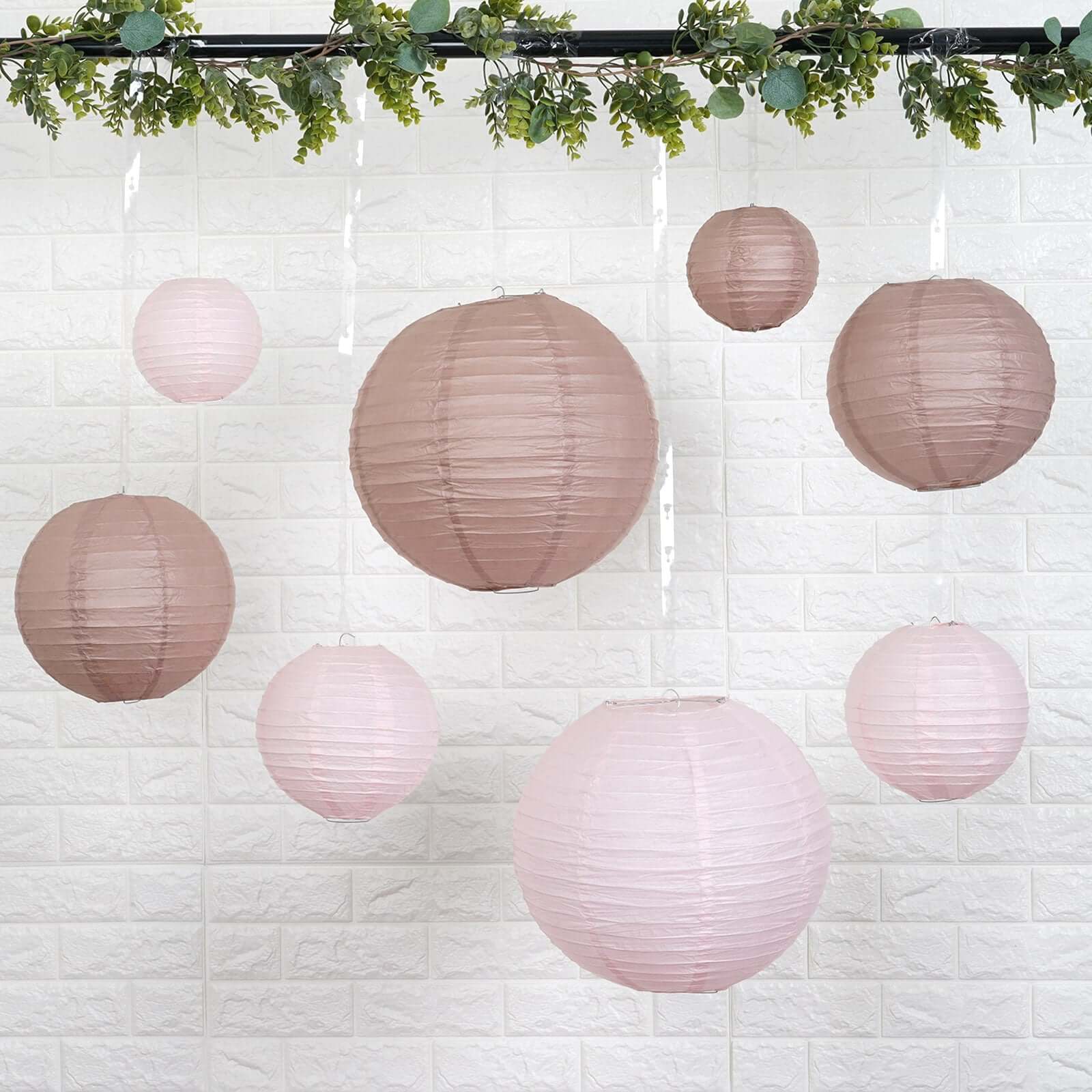 Set of 6 White Hanging Paper Lanterns, Chinese Sky Lanterns, Assorted Sizes 16