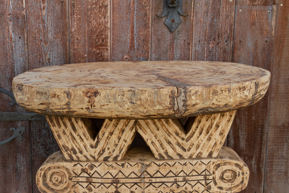 Rare Oversize Oxidize Wood Ashanti Table   Southwestern   Side Tables And End Tables   by De cor  Houzz