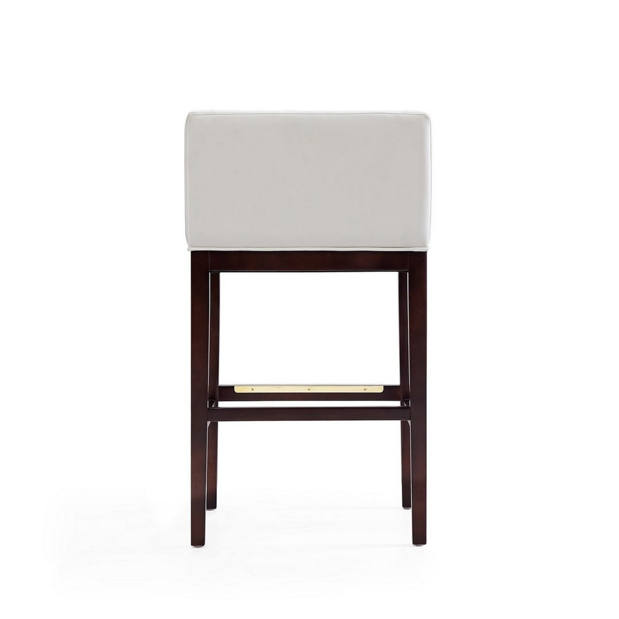 Kingsley 38 in. Ivory and Dark Walnut Beech Wood Barstool