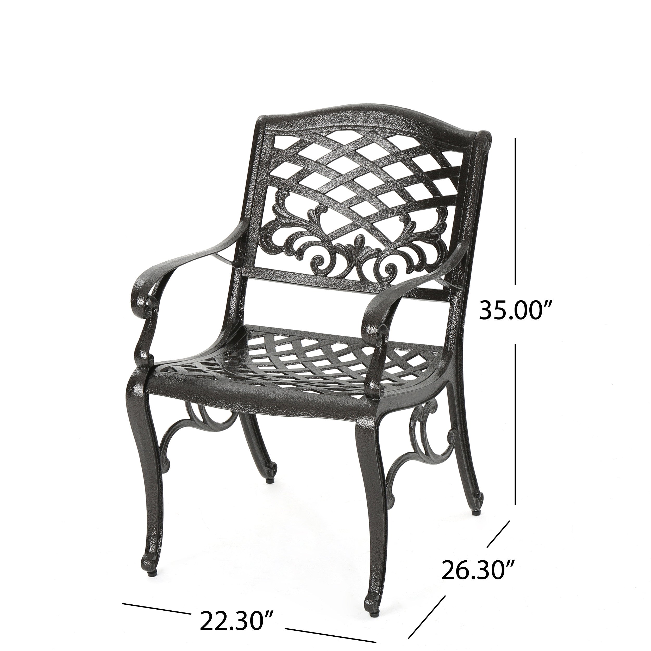 Covington Outdoor Cast Aluminum Dining Chair (Set of 2)