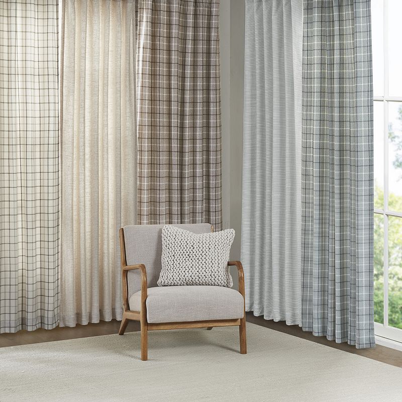 Madison Park 1-panel Barnet Thermal Insulated Faux Linen Light Filtering Tab Top Window Curtain