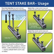 3 Hole Tent Stake Bar with Zinc Plated Steel