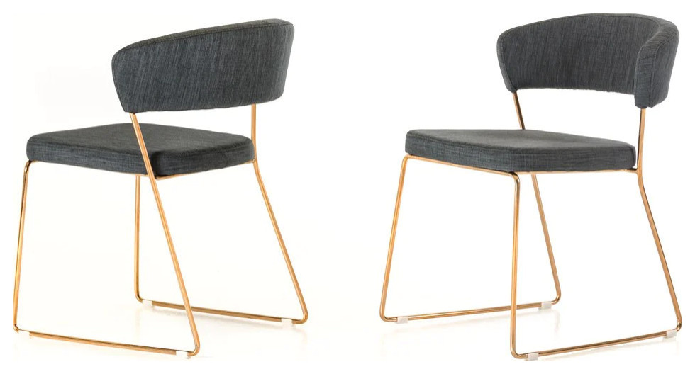 Soraya Modern Gray and Rosegold Dining Chair  Set of 2   Contemporary   Dining Chairs   by Virgil Stanis Design  Houzz