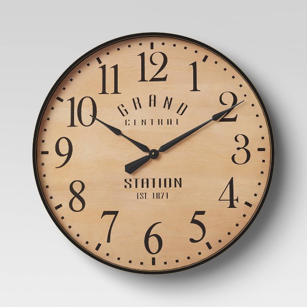 Grand Central Station Wall Clock Tan black