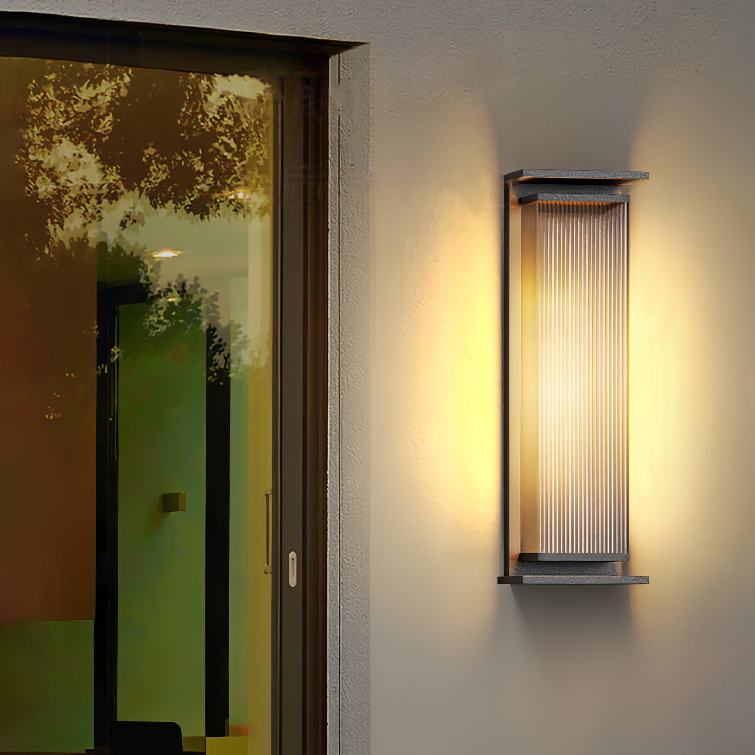 Rectangular Box Solar Outdoor Wall Lamp