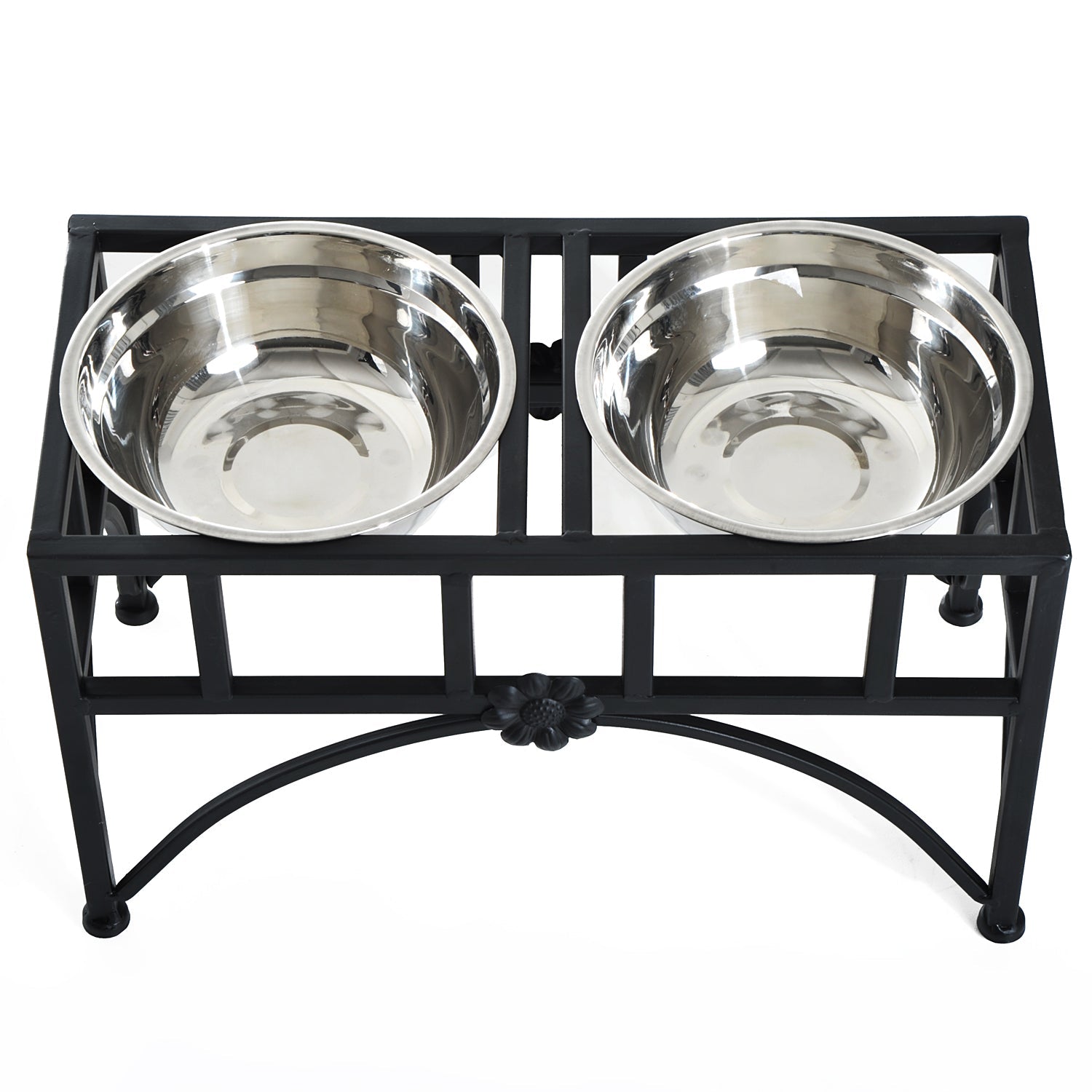 PawHut Double Stainless Steel Heavy Duty Dog Food Bowl Elevated Pet Feeding Station, 17 inch