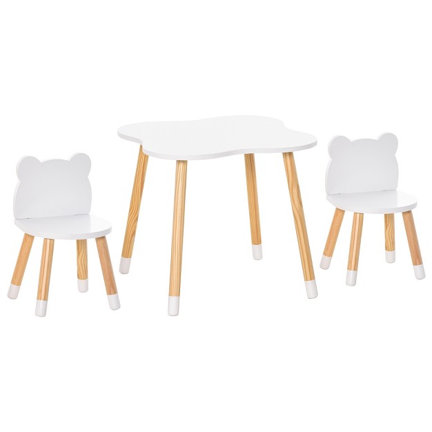 Onesstop  Kids Table And Chair Set For Arts Meals Lightweight Wooden Homework Activity Center Toddlers Age 3 White