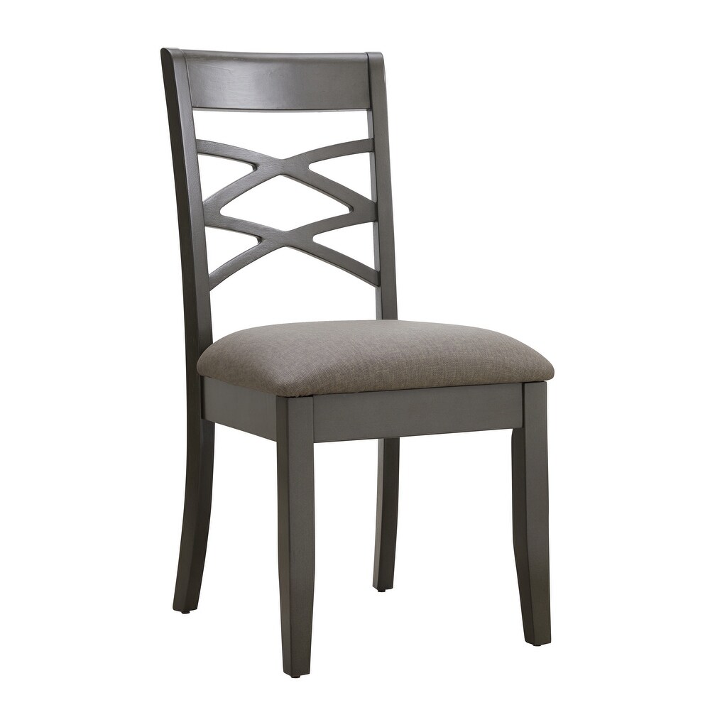 Leick Home Greystone Wood Double Cross Back Dining Chair Set of 2