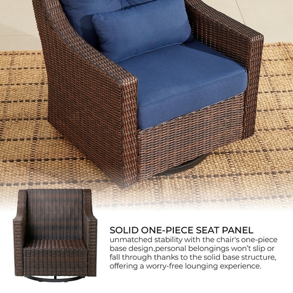 Murphy Outdoor Wicker Patio Furniture Swivel Glider Chair