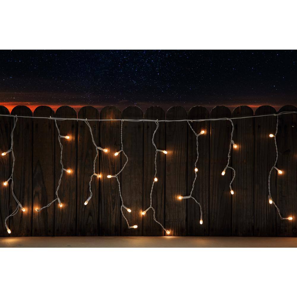 Novolink 200 Light 8 mm Mini Globe Warm White LED Icicle String Lights with Wireless Smart Control ICS-200-8-BLE-W