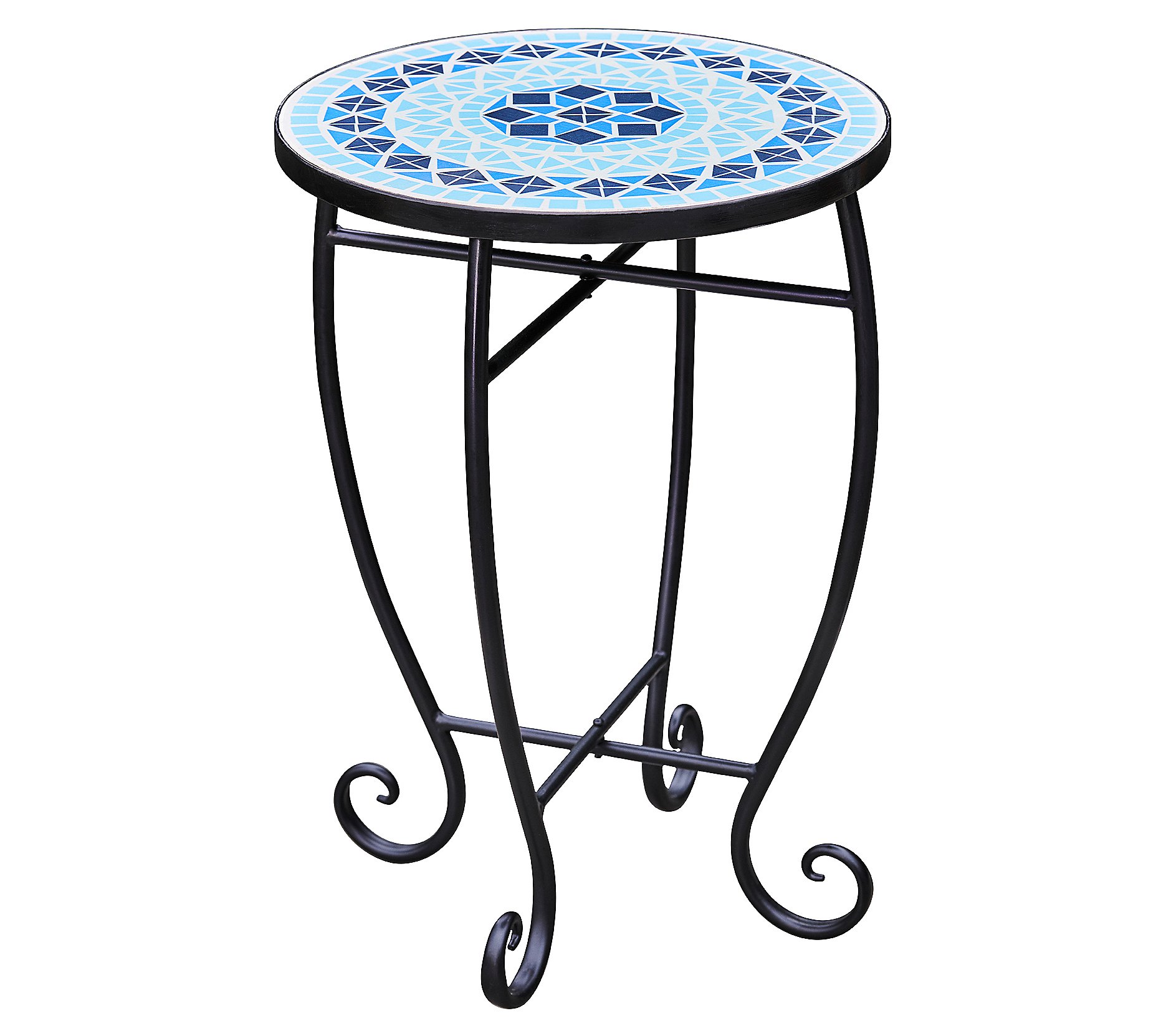 Teamson Home 14 Round Outdoor Mosaic Side TablPlanter Stand