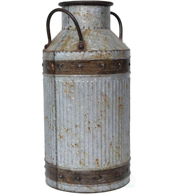 Vintiquewise Galvanized Metal Rustic Milk Can