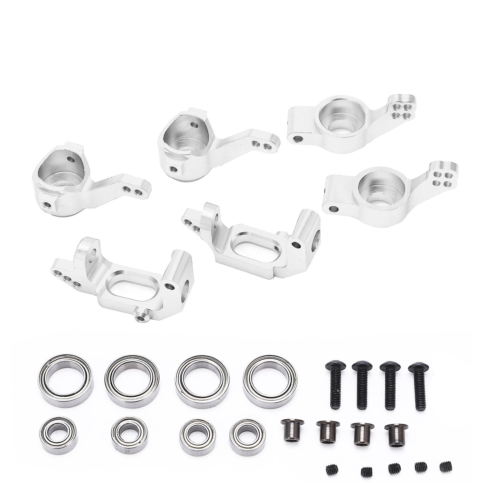 Ball Bearing Aluminum Alloy Steering Hub Mount Set For Hsp 1/10 102010 102011 102012 Rcsilver