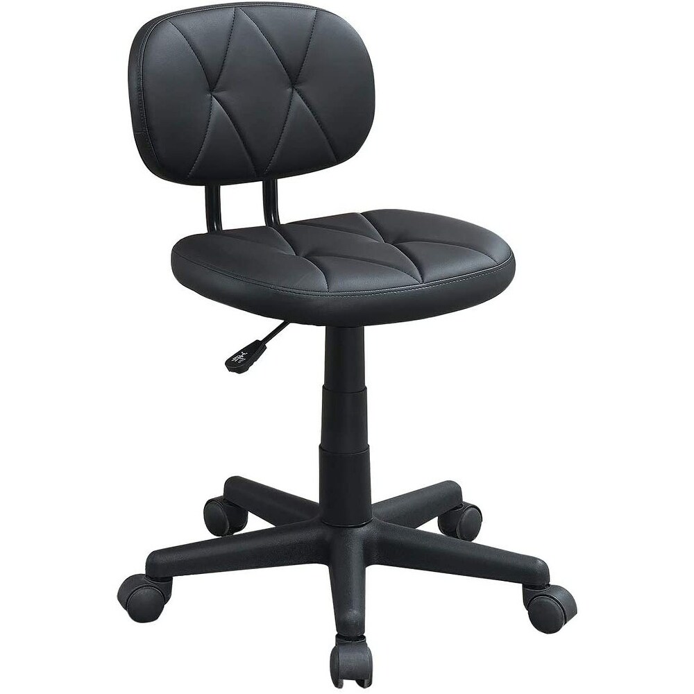 Modern Adjustable Swivel Office Desk Chair Low  Back   Wheels  Black