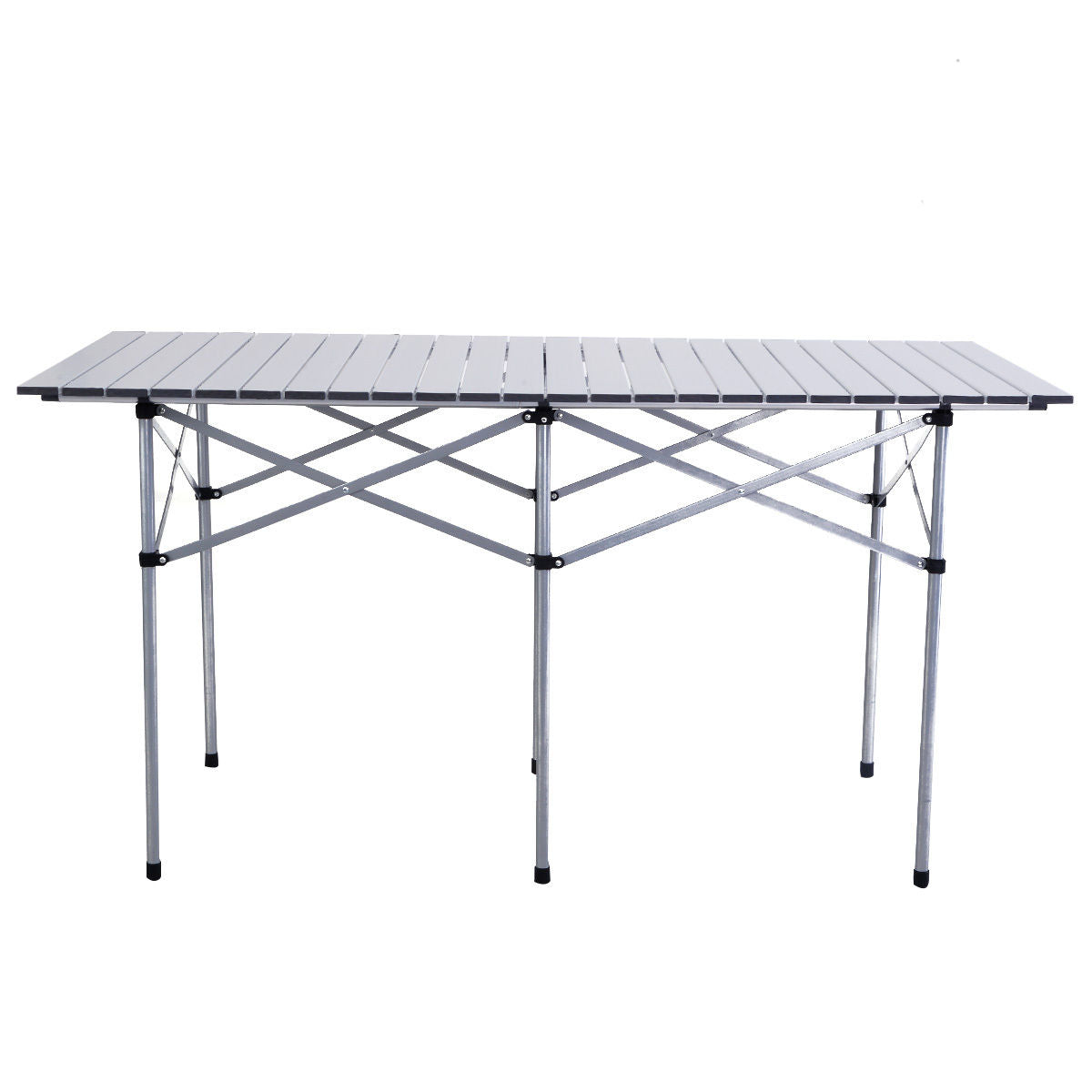 Costway Roll Up Portable Folding Camping Square Aluminum Picnic Table w/Bag (55'' )