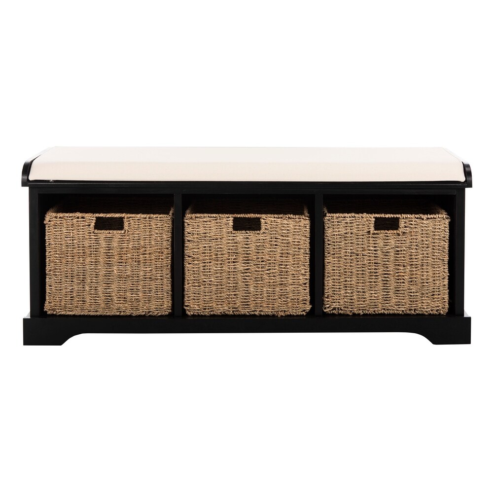 SAFAVIEH Lonan Black/ White Storage Bench   47\