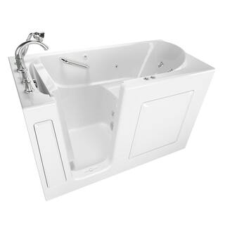 American Standard Exclusive Series 60 in. x 30 in. Left Hand Walk-In Whirlpool and Air Bath Bathtub with Quick Drain in White 3060.409.CLW-PC