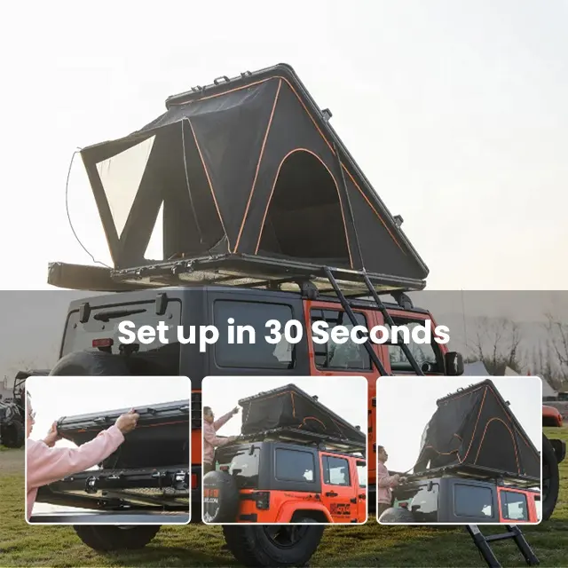 Camping  Hard Shell Cover Car RoofTop Tents Aluminium Triangle  Roof Top Tent  OEM  1 4 Person Tente De Toit Hardshell