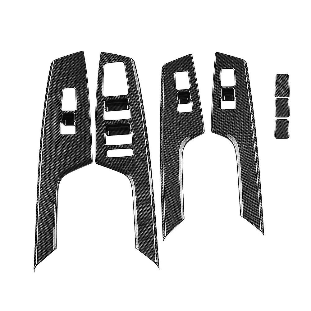 Car Carbon Fiber Window Glass Lift Button Switch Cover Trim Door Armrest Panel For Ev6 2021 2022 Lh