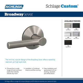 Schlage Broadway Satin Chrome Passage HallCloset Door Handle F10 BRW 626