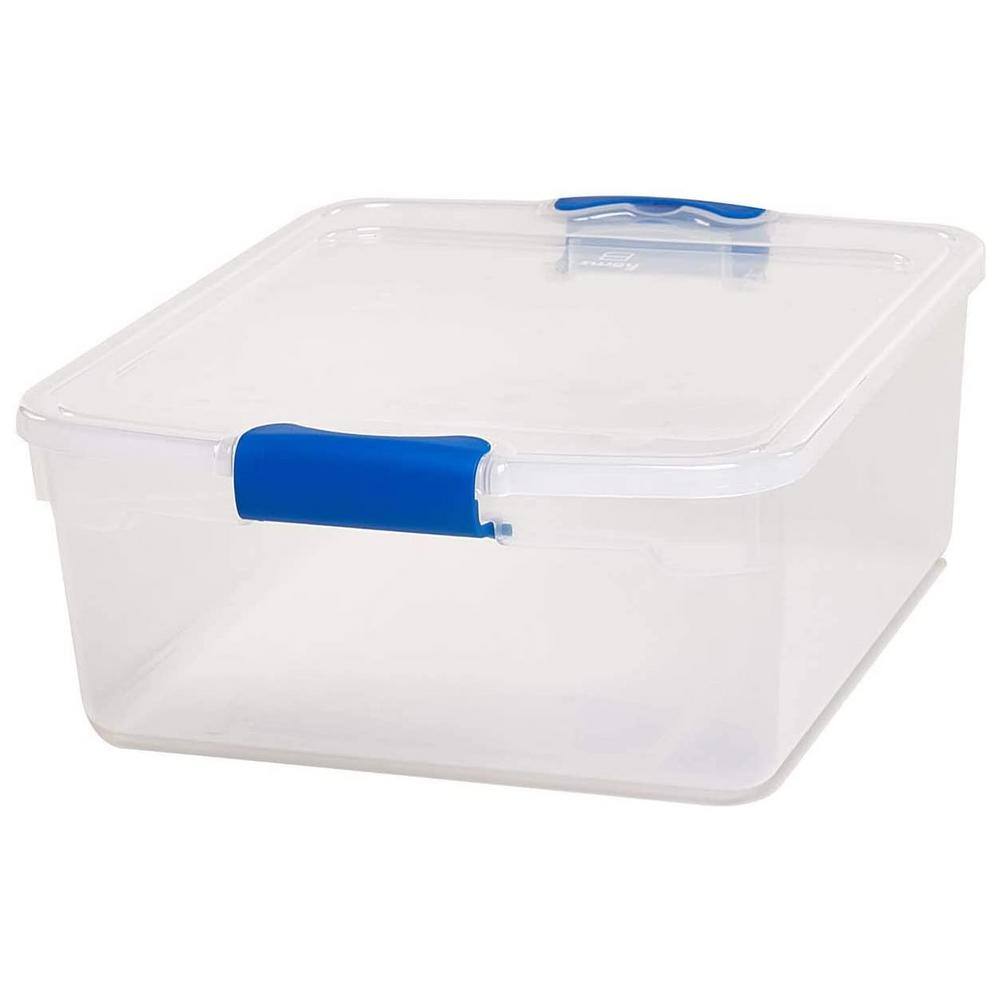 HOMZ 15.5 qt. Heavy Duty Clear Plastic Stackable Storage Containers (16-Pack) 4 x 3420CLRDC.04