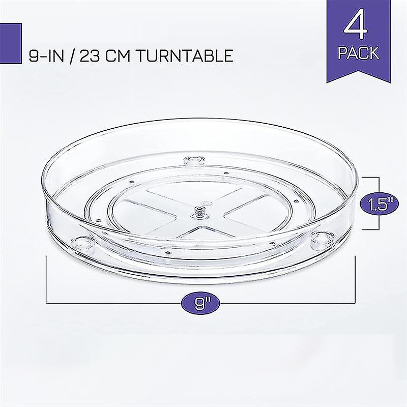 9 Inch Clear Non-skid Lazy Organizers - Turntable Rack For Kitchen Cabinet， Pantry Organization ， F