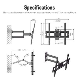 Winado 32 in. to 65 in. Single Pendulum Small Base TV Wall Mount for TVs 093801278150