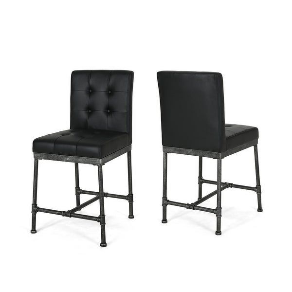 Commonwealth Faux Leather Counter Stools by Christopher Knight Home