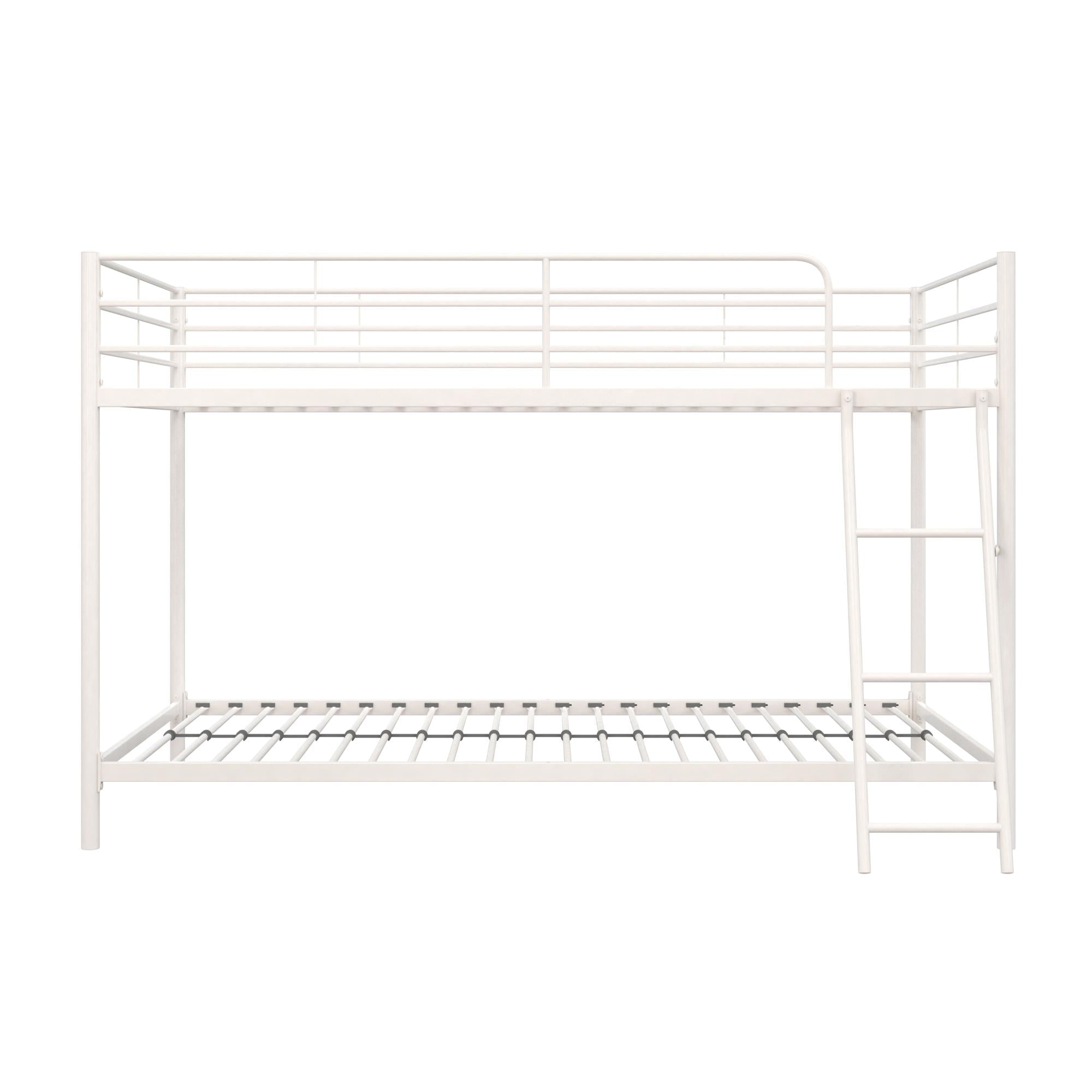 Mainstays Small Space Junior Twin over Twin Metal Bunk Bed, Off White