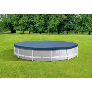 Intex 12 ft. Round Blue Frame Set Easy Above Ground Swimming Pool Leaf Debris Cover 28031E-WMT