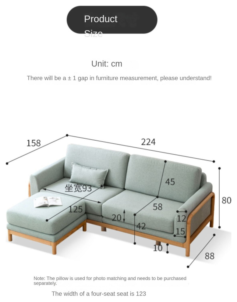 Oak Solid Wood Fabric Sofa Modern   Midcentury   Sofas   by GVAwood  Houzz