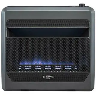 BLUEGRASS LIVING 30000 BTU Natural Gas Vent Free Blue Flame Gas Space Heater With Blower and Base Feet 200091