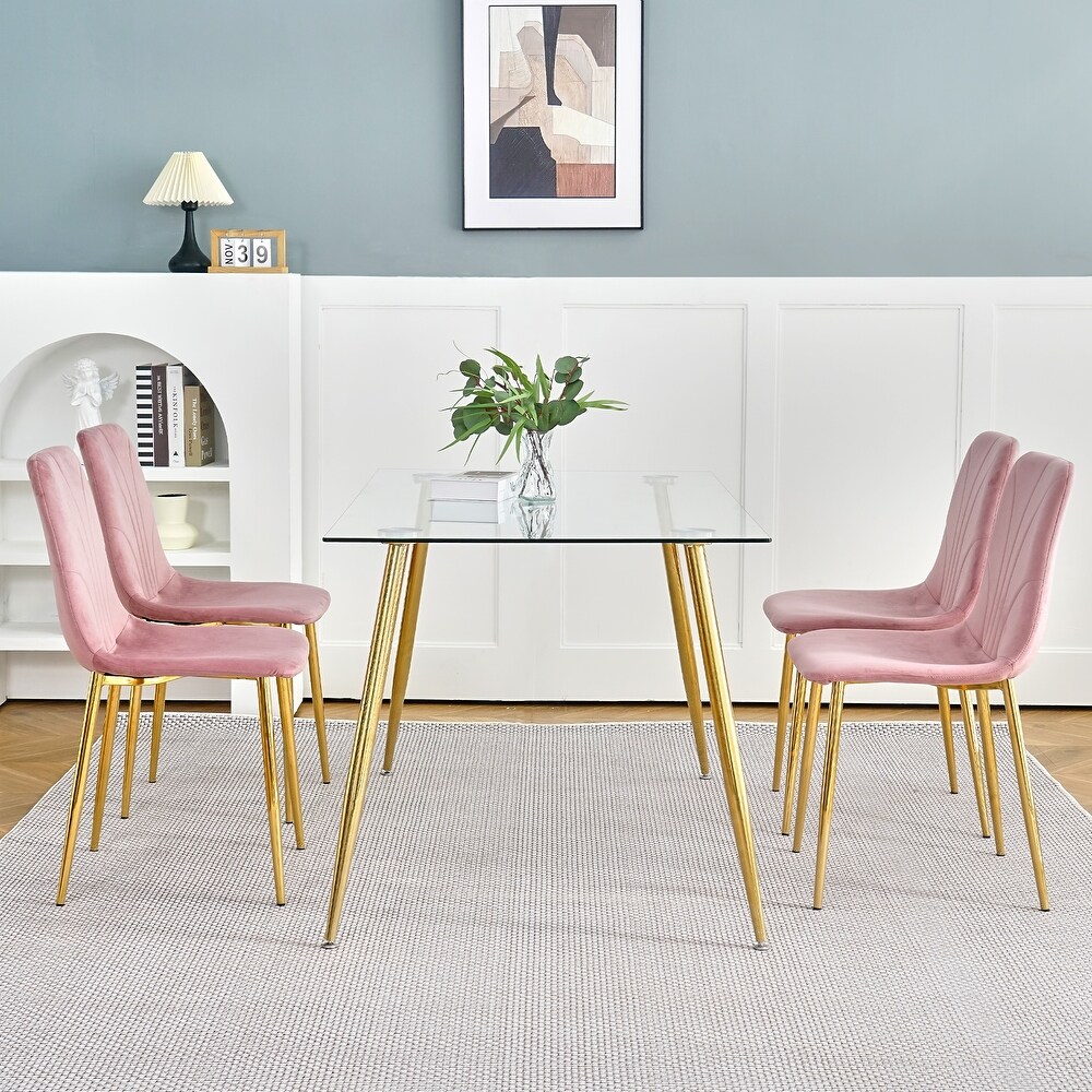 Modern simple light luxury dining chair set of 4