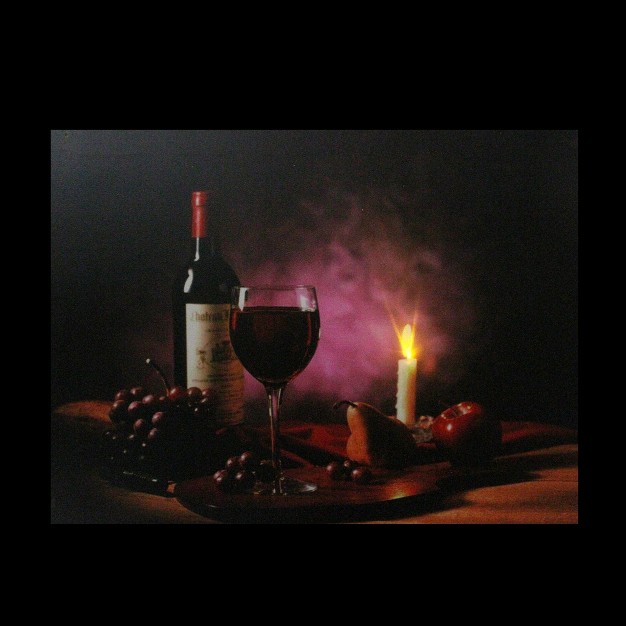 X 15 75 quot Prelit Led Flickering Wine Fruit And Candle Canvas Wall Art