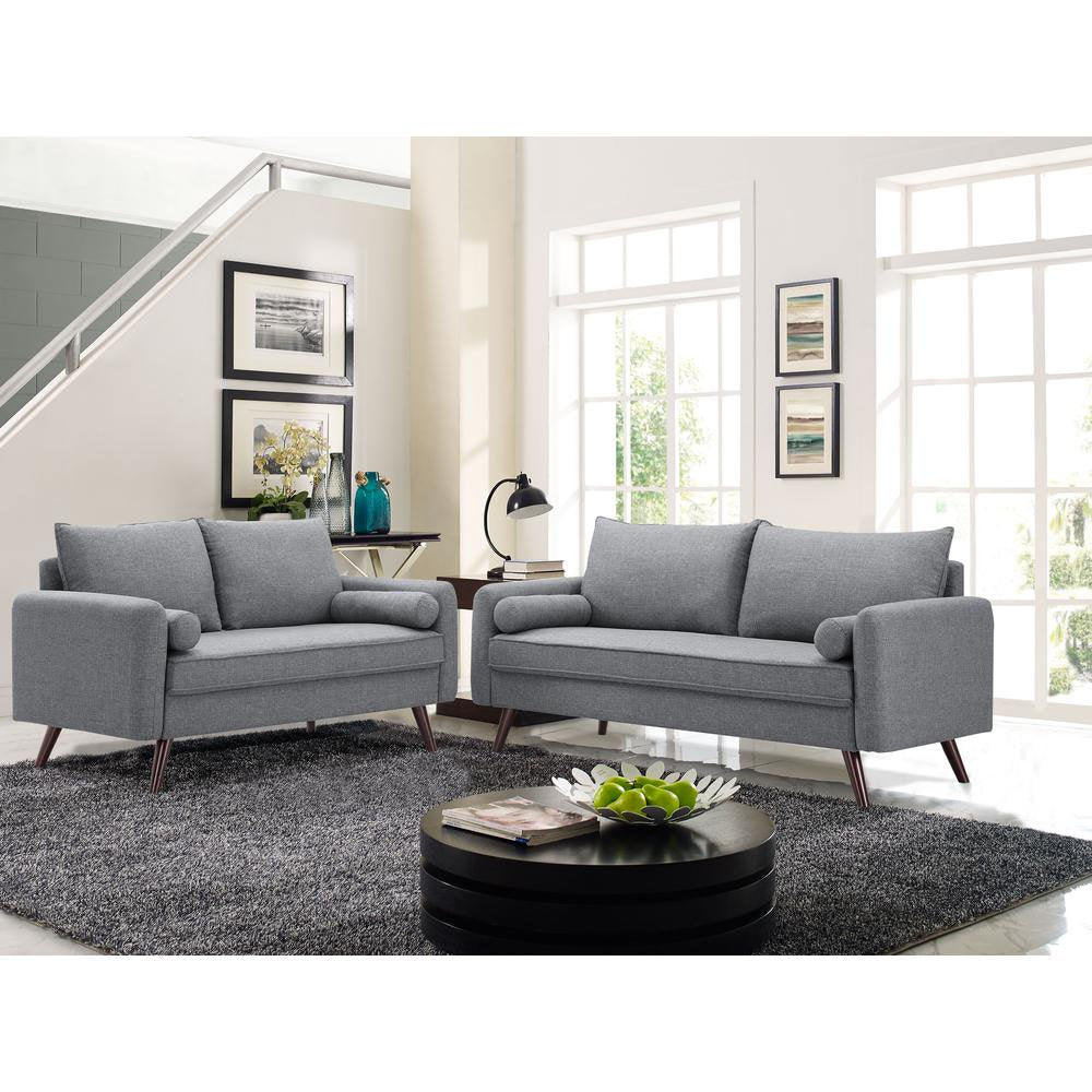 Lifestyle Solutions Calden Sofa with Hairpin Legs, Gray Fabric