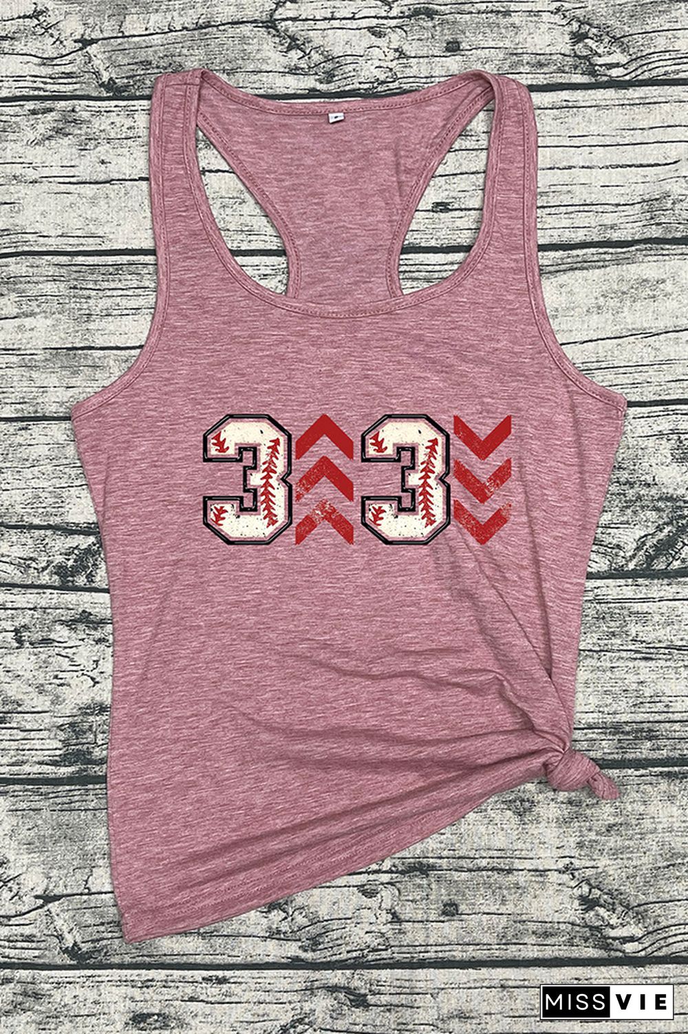 Baseball Printed Sleeveless Tank Top Wholesale