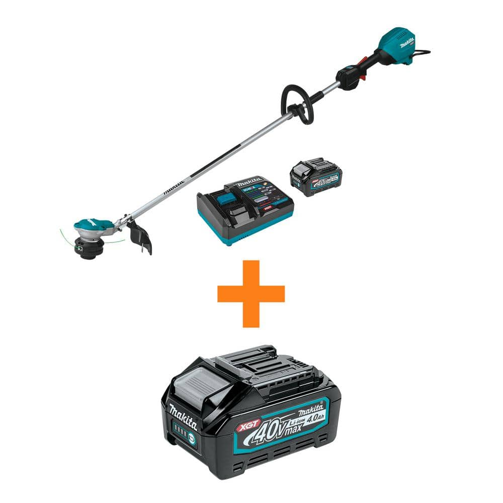 Makita 40V max XGT Brushless Cordless 15 in. String Trimmer Kit (4.0 Ah) with bonus 40V Max XGT 4.0Ah Battery GRU01M1-BL4040