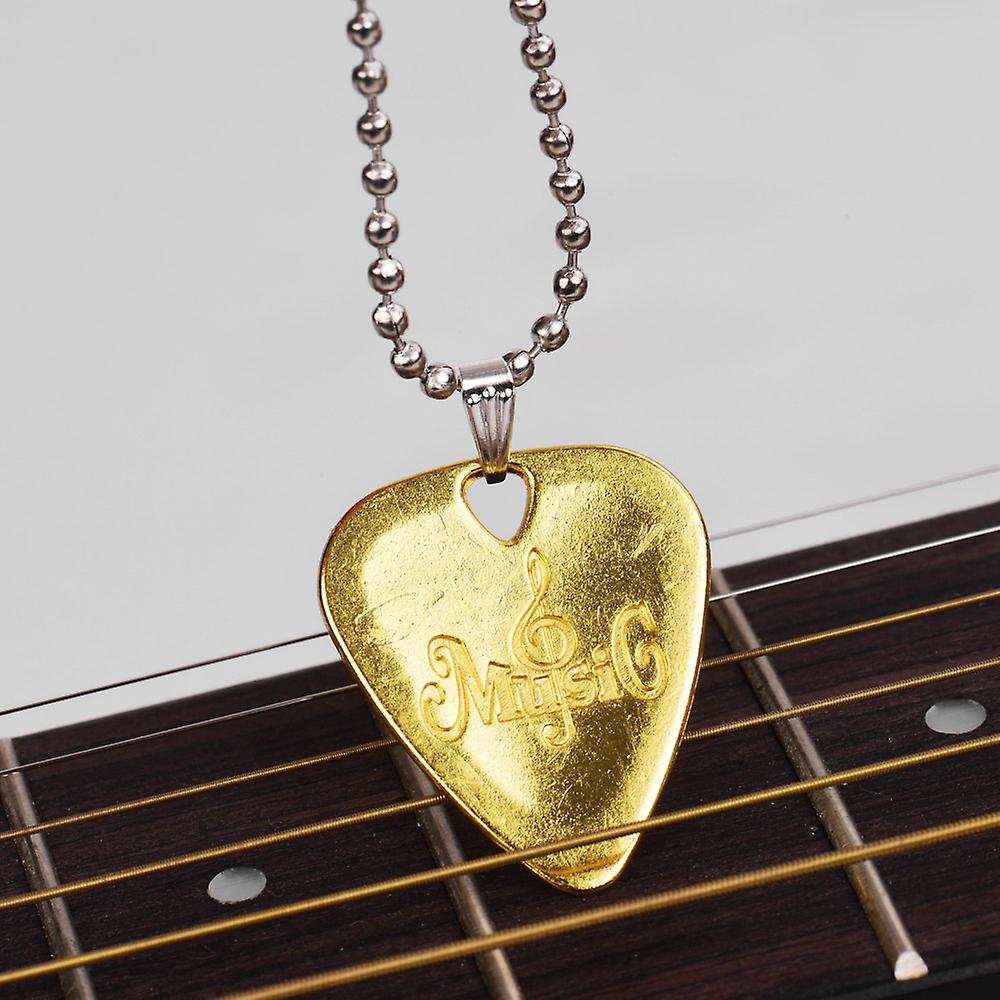 1 Guitar Pick Necklace Gold