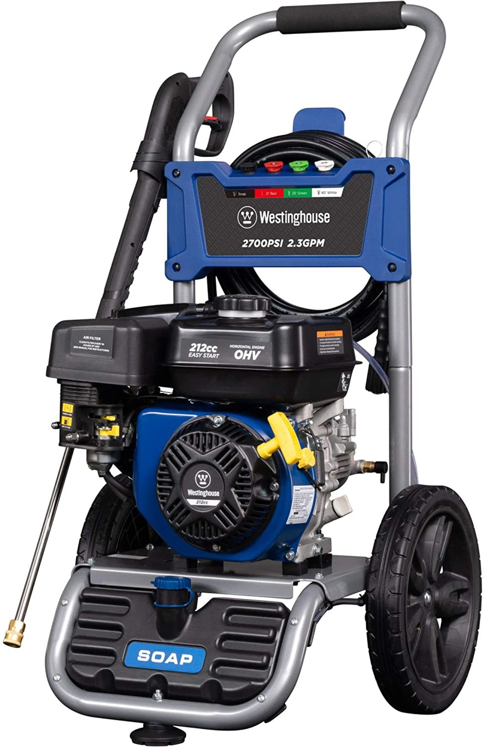 Westinghouse 2，700 PSI 2.3 GPM Gas Powered Cam Pump Pressure Washer with Quick Connect Tips ;