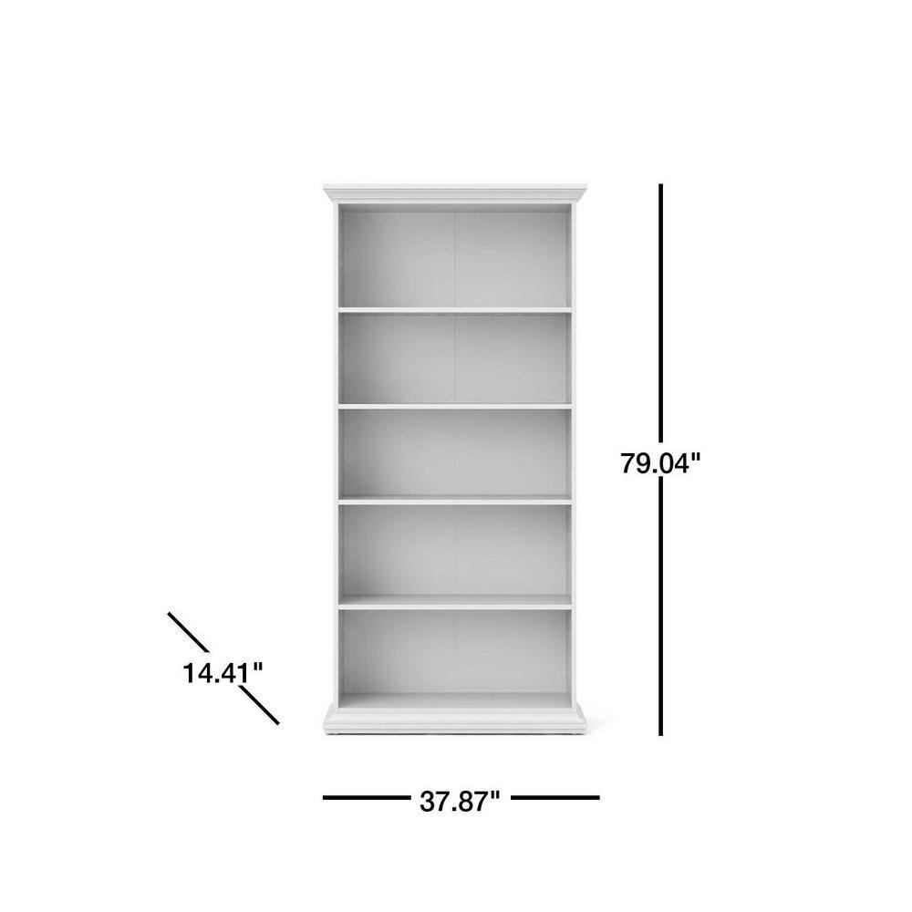 Tvilum Sonoma White 5-Shelf Bookcase 7986449