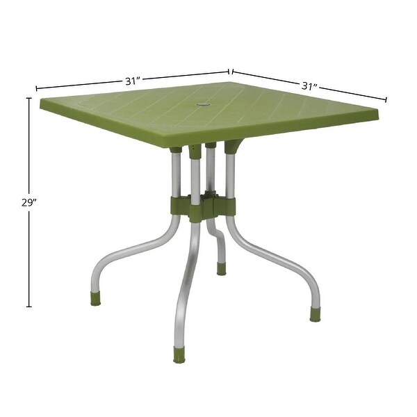 Lyra Plastic Resin Square Outdoor Patio Table