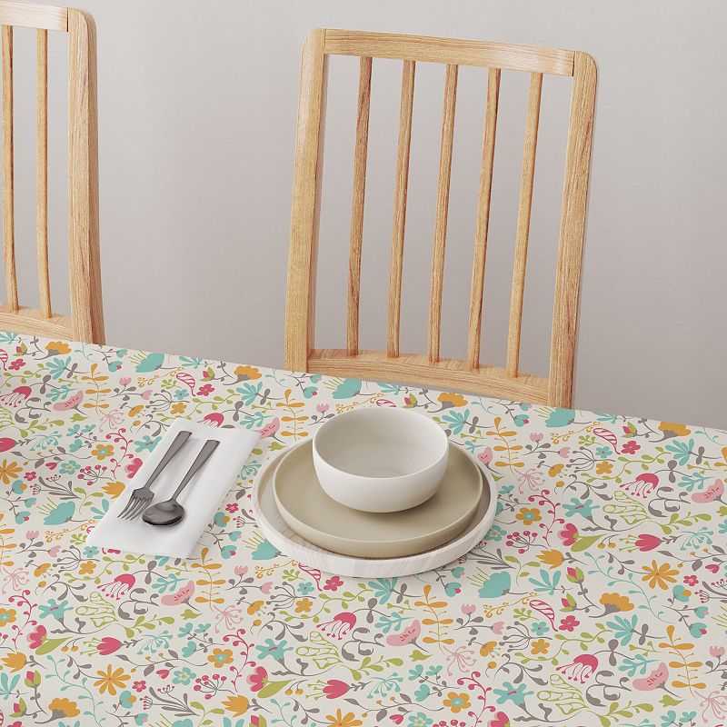 Square Tablecloth， 100% Polyester， 54x54， Blooming Springs