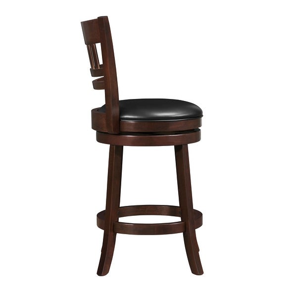 Odelia Lattice Back Swivel Barstool， Counter Height， Cherry