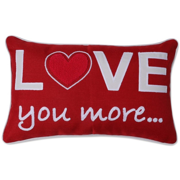 Indoor x27 love You More x27 Valentines Lumbar Throw Pillow Cover Red Pillow Perfect