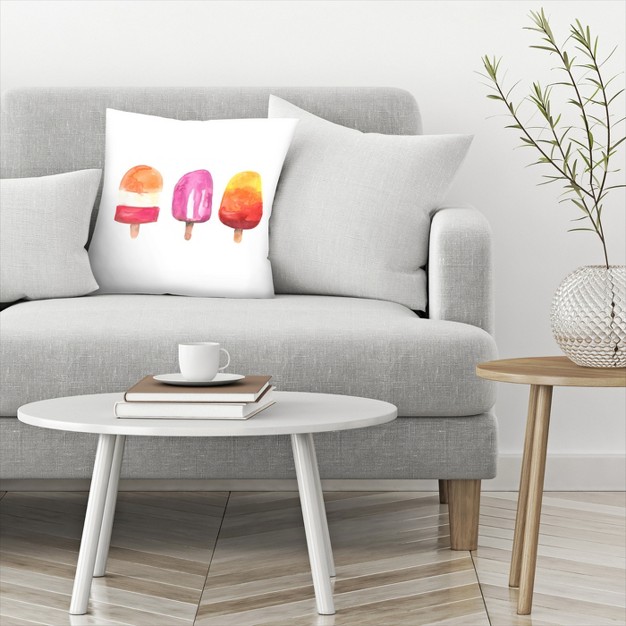 Americanflat Neutral Watercolor Popsicle Trio By Jetty Home Throw Pillow