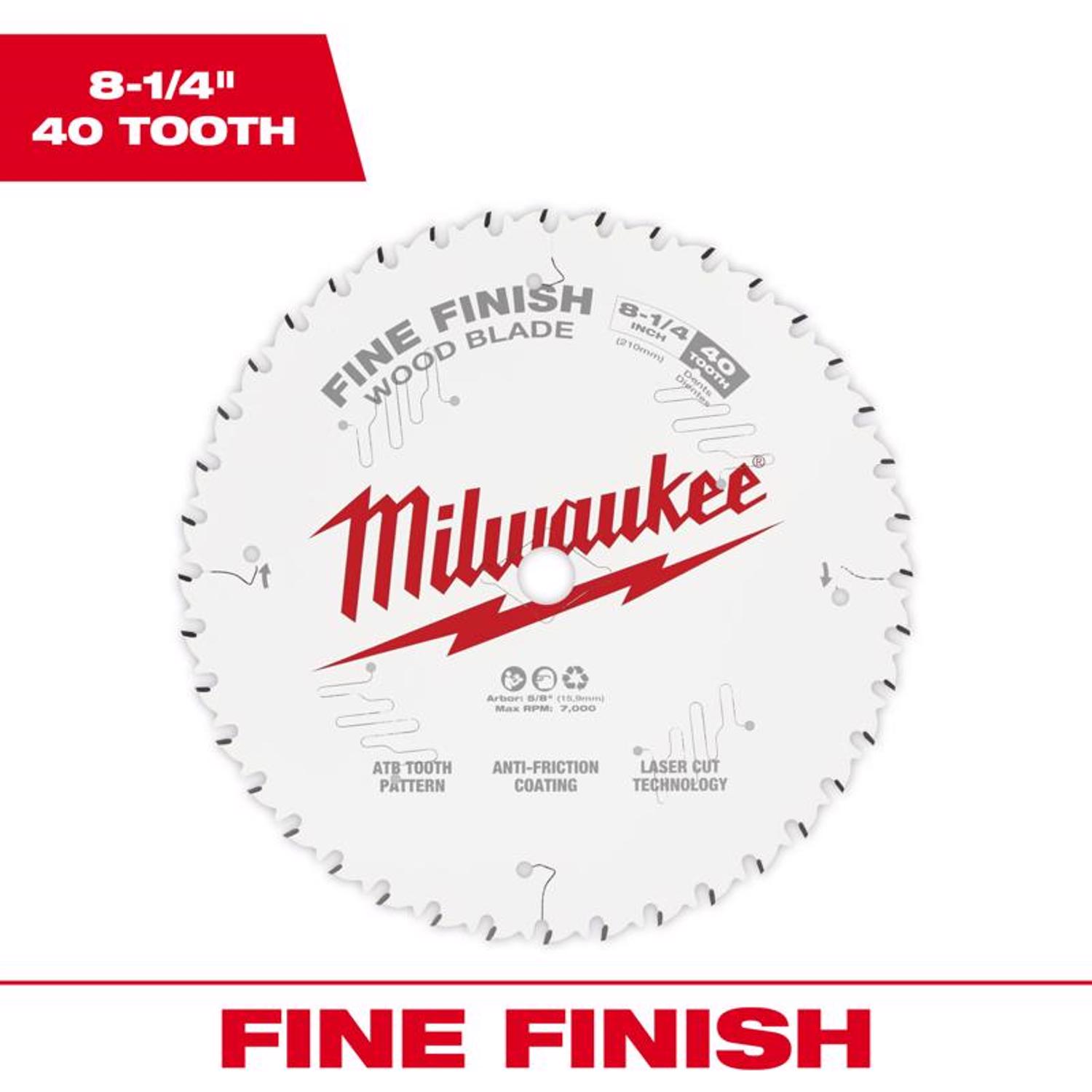 MW 8-1/4 in. D X 5/8 in. Fine Finish Tungsten Carbide Saw Blade 40 teeth 1 pk