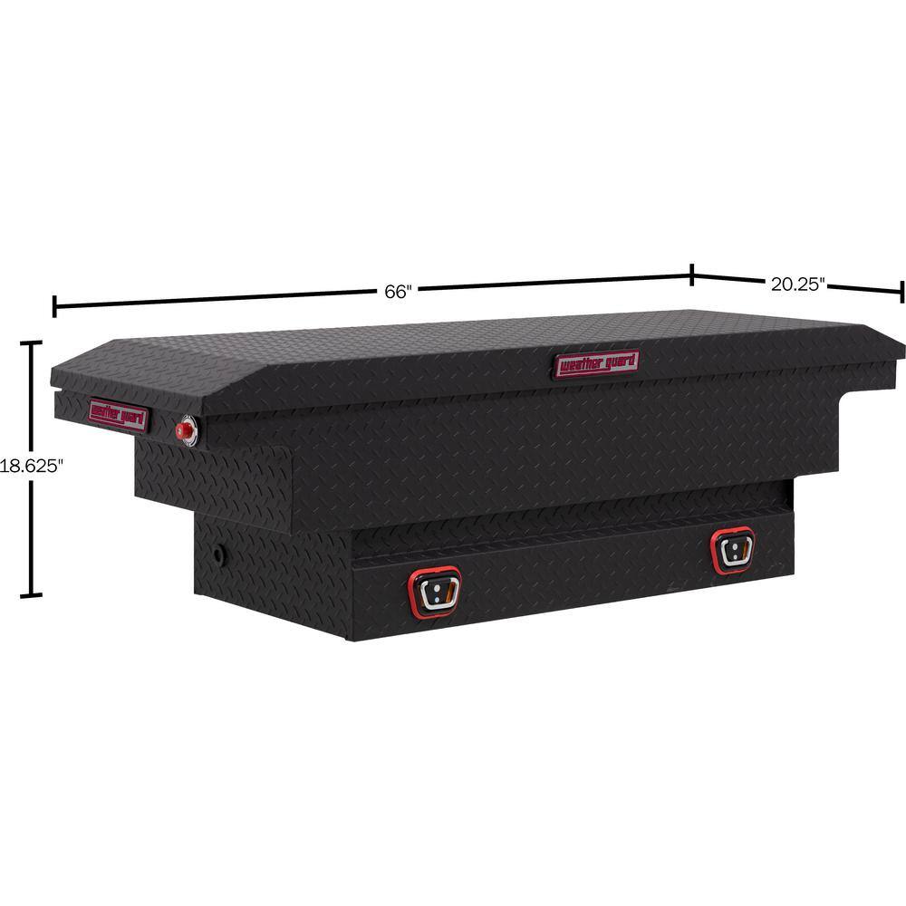 Weather Guard 62.5 in. Matte Black Aluminum Compact Low Profile Crossover Truck Tool Box 131-52-03